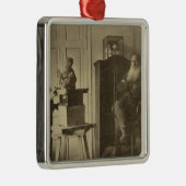 Leo Tolstoy en de beeldhouwer Paolo Metalen Ornament (Rechts)