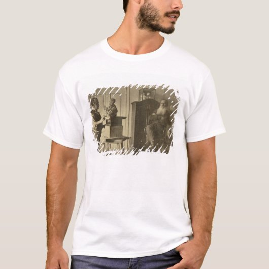 Leo Tolstoy en de beeldhouwer Paolo T-shirt (Voorkant)