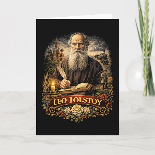 Leo Tolstoy Feestdagen Kaart (Voorkant)