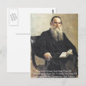 Leo Tolstoy "Oorlog is onrechtvaardig" citaat van  Briefkaart (Voorkant / Achterkant)