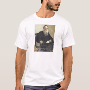 Leo Tolstoy "Oorlog is onrechtvaardig" citaat van T-shirt
