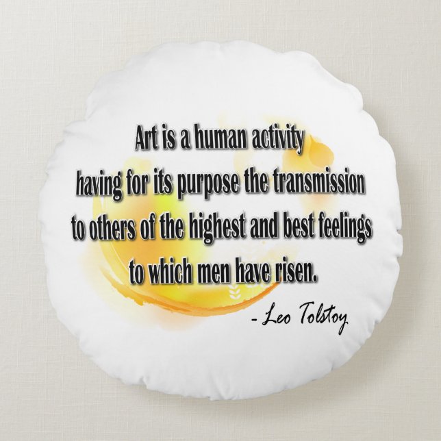 Leo Tolstoy Rond Kussen (Voorkant)
