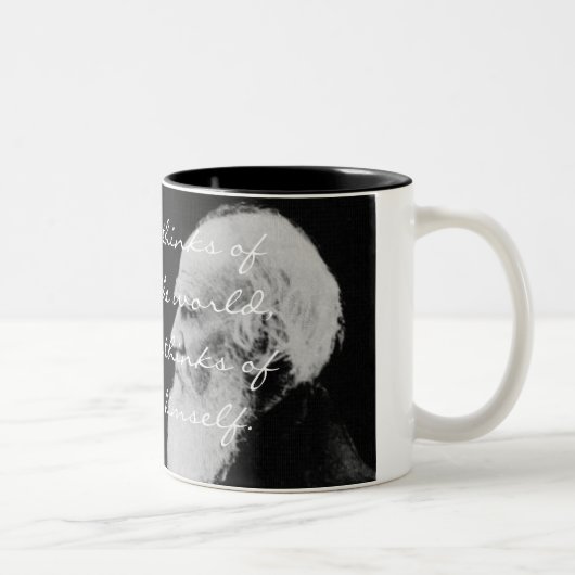 Leo Tolstoy - Verander de wereld. - Gepersonalisee Tweekleurige Koffiemok (Rechts)