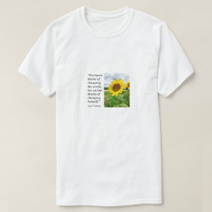 Leo Tolstoy, zonnebloem, wit T-shirt
