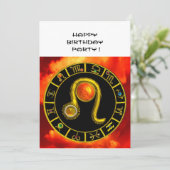 LEO, TOPAZ GEM, ZODIACELE SIGNALEN, ZODIAC BIRTHDA KAART (Staand voorkant)