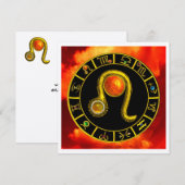LEO, TOPAZ GEM, ZODIACELE SIGNALEN, ZODIAC BIRTHDA KAART (Voorkant / Achterkant)