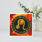 LEO, TOPAZ GEM, ZODIACELE SIGNALEN, ZODIAC BIRTHDA KAART (Staand voorkant)
