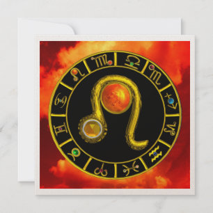 LEO, TOPAZ GEM, ZODIACELE SIGNALEN, ZODIAC BIRTHDA KAART