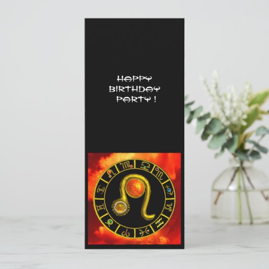 LEO, TOPAZ GEM, ZODIACELE SIGNALEN, ZODIAC BIRTHDA KAART (Staand voorkant)