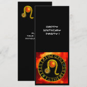 LEO, TOPAZ GEM, ZODIACELE SIGNALEN, ZODIAC BIRTHDA KAART (Voorkant / Achterkant)