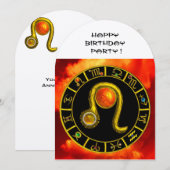 LEO, TOPAZ GEM, ZODIACELE SIGNALEN, ZODIAC BIRTHDA KAART (Voorkant / Achterkant)
