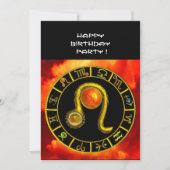 LEO, TOPAZ GEM, ZODIACELE SIGNALEN, ZODIAC BIRTHDA KAART (Voorkant)