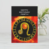 LEO, TOPAZ GEM, ZODIACELE SIGNALEN, ZODIAC BIRTHDA KAART (Staand voorkant)