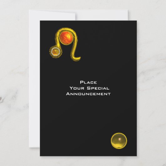 LEO, TOPAZ GEM, ZODIACELE SIGNALEN, ZODIAC BIRTHDA KAART (Achterkant)