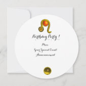 LEO, TOPAZ GEM, ZODIACELE SIGNALEN, ZODIAC BIRTHDA KAART (Achterkant)