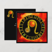 LEO, TOPAZ GEM, ZODIACELE SIGNALEN, ZODIAC BIRTHDA KAART (Voorkant / Achterkant)