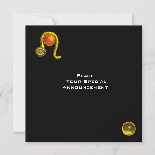 LEO, TOPAZ GEM, ZODIACELE SIGNALEN, ZODIAC BIRTHDA KAART (Achterkant)