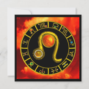 LEO, TOPAZ GEM, ZODIACELE SIGNALEN, ZODIAC BIRTHDA KAART