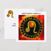 LEO, TOPAZ GEM, ZODIACELE SIGNALEN, ZODIAC BIRTHDA KAART (Voorkant / Achterkant)