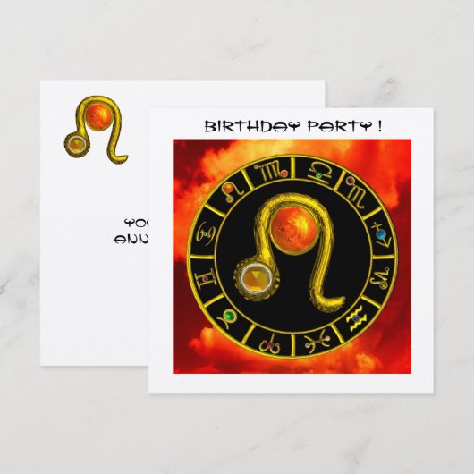 LEO, TOPAZ GEM, ZODIACELE SIGNALEN, ZODIAC BIRTHDA KAART (Voorkant / Achterkant)