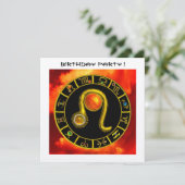 LEO, TOPAZ GEM, ZODIACELE SIGNALEN, ZODIAC BIRTHDA KAART (Staand voorkant)