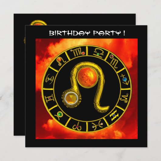 LEO, TOPAZ GEM, ZODIACELE SIGNALEN, ZODIAC BIRTHDA KAART (Voorkant / Achterkant)