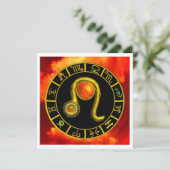 LEO TOPAZ, heldergeel rood oranje zilver Aankondiging (Staand voorkant)