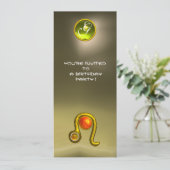 LEO TOPAZ MONOGRAM geel oranje rood grijs agaat Kaart (Staand voorkant)