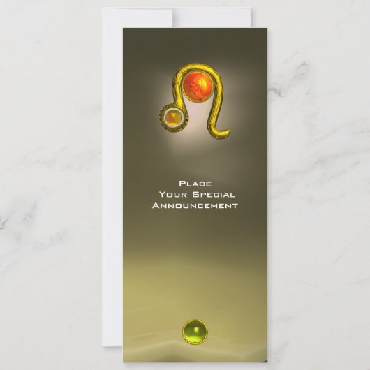 LEO TOPAZ MONOGRAM geel oranje rood grijs agaat Kaart (Achterkant)