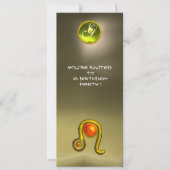 LEO TOPAZ MONOGRAM geel oranje rood grijs agaat Kaart (Voorkant)