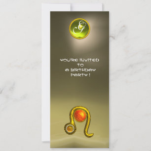 LEO TOPAZ MONOGRAM geel oranje rood grijs agaat Kaart