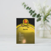 LEO, TOPAZ MONOGRAM heldergeel zwart sinaasappel Visitekaartje (Staand voorkant)