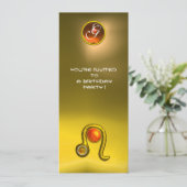 LEO TOPAZ MONOGRAM ZODIAC BIRTHDAY PARTY,Yellow Kaart (Staand voorkant)