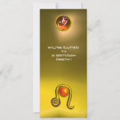 LEO TOPAZ MONOGRAM ZODIAC BIRTHDAY PARTY,Yellow Kaart (Voorkant)