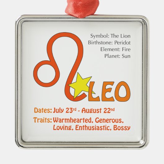 Leo Traits Square Ornament (Voorkant)