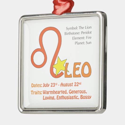 Leo Traits Square Ornament (Links)