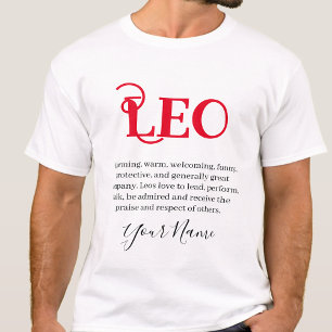 Leo trekken en Zodiac teken T-shirt