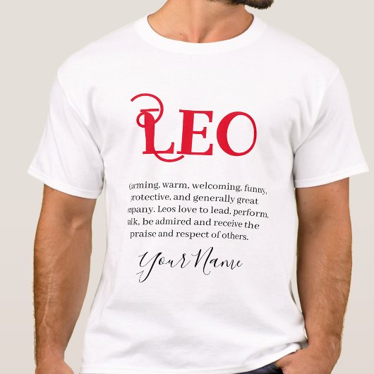 Leo trekken en Zodiac teken T-shirt