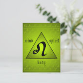 Leo Triangle Mind Body Spirit Holistic Green Briefkaart (Staand voorkant)