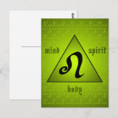 Leo Triangle Mind Body Spirit Holistic Green Briefkaart (Voorkant / Achterkant)