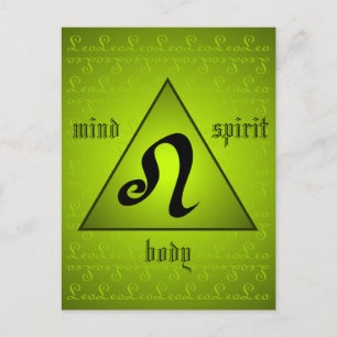 Leo Triangle Mind Body Spirit Holistic Green Briefkaart