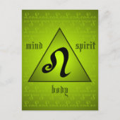 Leo Triangle Mind Body Spirit Holistic Green Briefkaart (Voorkant)
