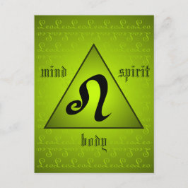 Leo Triangle Mind Body Spirit Holistic Green Briefkaart