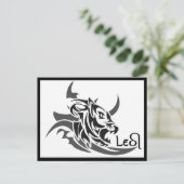 Leo Tribal Lion Tattoo Briefkaart (Staand voorkant)