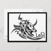 Leo Tribal Lion Tattoo Briefkaart (Voorkant / Achterkant)