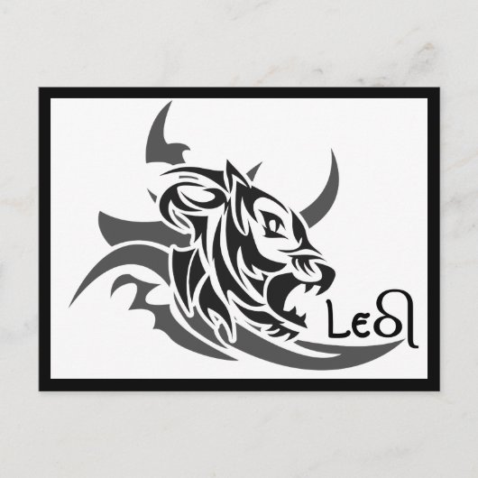 Leo Tribal Lion Tattoo Briefkaart (Voorkant)