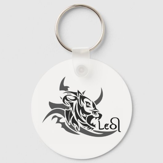 Leo Tribal Lion Tattoo Sleutelhanger (Voorkant)