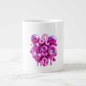 Leo Typography Pink Bubble Letters Mug  Grote Koffiekop (Voorkant)