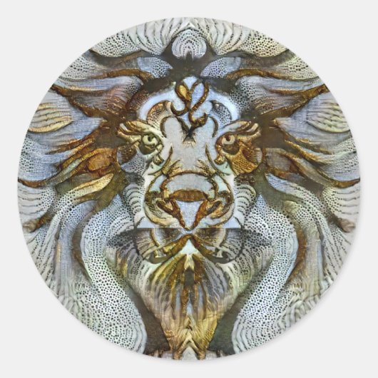 Leo Venice Ronde Sticker (Voorkant)