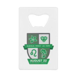 Leo Verjaardag Crest™ voor 1-22 augustus Creditkaart Flessenopener